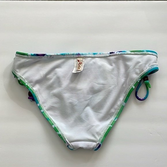 HOBIE Bikini Bottom Tie-Dye Purple, Turquoise, Green&White w/Heart Print-Sm - Picture 6 of 8